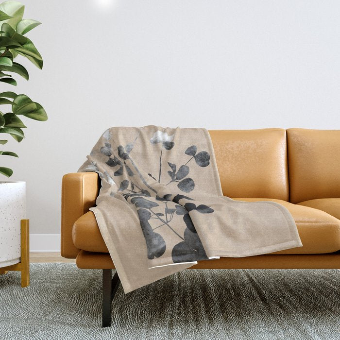 Minimalist Botanica Throw Blanket Gallery Image 1
