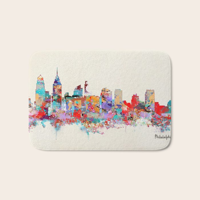 Philadelphia Pennsylvania skyline Bath Mat Gallery Image 1