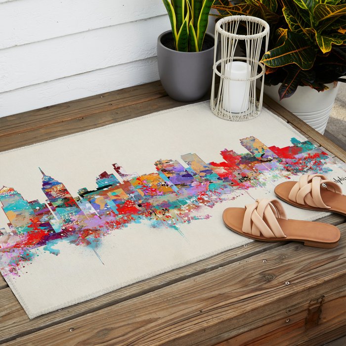 Philadelphia Pennsylvania skyline Outdoor Rug Gallery Image 2