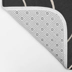 Minimalist Topographical Abstract in Black and Almond Cream Bath Mat Gallery Image 2