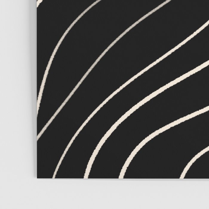 Minimalist Topographical Abstract in Black and Almond Cream Poster Gallery Image 3