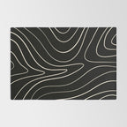 Minimalist Topographical Abstract in Black and Almond Cream Rug Gallery Image 2