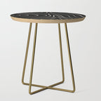Minimalist Topographical Abstract in Black and Almond Cream Side Table Gallery Image 1
