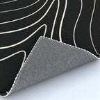 Minimalist Topographical Abstract in Black and Almond Cream Rug Gallery Image 4
