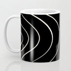 Minimalist Topographical Abstract in Black and Almond Cream Coffee Mug Gallery Image 3
