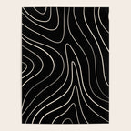 Minimalist Topographical Abstract in Black and Almond Cream Poster Gallery Image 4