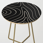 Minimalist Topographical Abstract in Black and Almond Cream Side Table Gallery Image 2