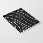 Minimalist Topographical Abstract in Black and Almond Cream Notebook Gallery Image 2