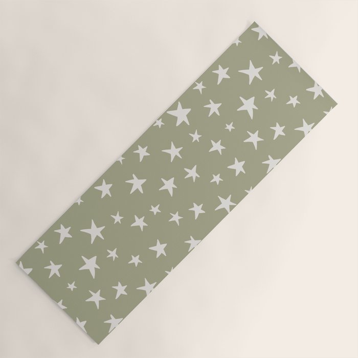 Stars Sage Green Yoga Mat Gallery Image 1