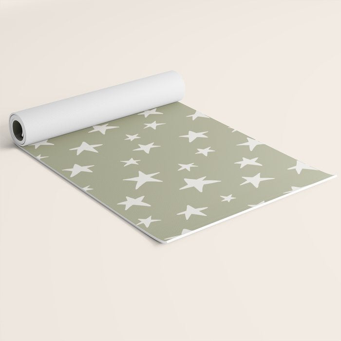 Stars Sage Green Yoga Mat Gallery Image 2