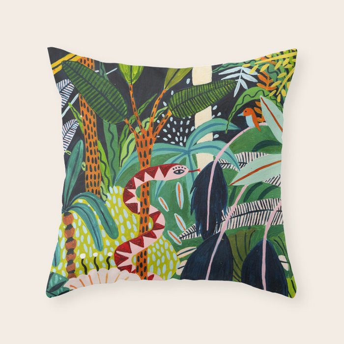 The Jungle at Midnight Throw Pillow Gallery Image 6