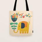Elephant with giant flower Tote Bag Gallery Image 1