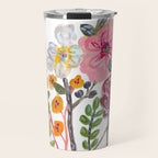 Watercolor Floral Bouquet  Soft  Romantic Art by Karen Fields Travel Mug Gallery Image 1