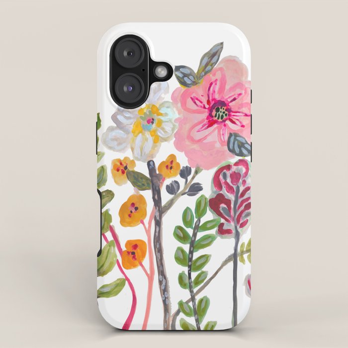 Watercolor Floral Bouquet  Soft  Romantic Art by Karen Fields iPhone Case Gallery Image 1