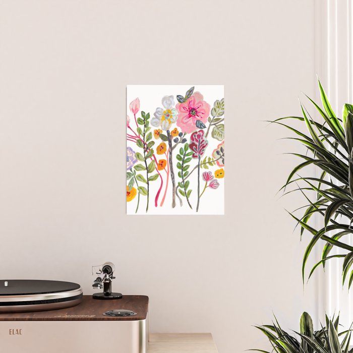 Watercolor Floral Bouquet  Soft  Romantic Art by Karen Fields Poster Gallery Image 2