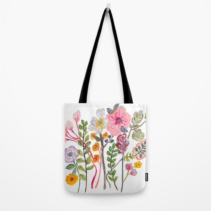 Watercolor Floral Bouquet  Soft  Romantic Art by Karen Fields Tote Bag Gallery Image 2