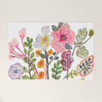 Watercolor Floral Bouquet  Soft  Romantic Art by Karen Fields Welcome Mat Gallery Image 1