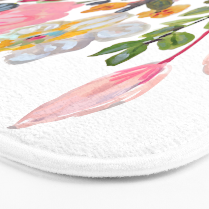 Watercolor Floral Bouquet  Soft  Romantic Art by Karen Fields Bath Mat Gallery Image 3