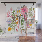 Watercolor Floral Bouquet  Soft  Romantic Art by Karen Fields Wall Mural Gallery Image 1