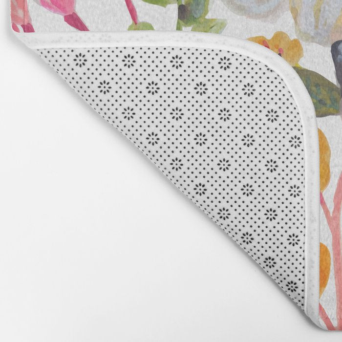Watercolor Floral Bouquet  Soft  Romantic Art by Karen Fields Bath Mat Gallery Image 2