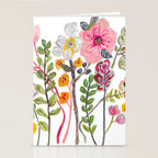 Watercolor Floral Bouquet  Soft  Romantic Art by Karen Fields Stationery Card Gallery Image 2