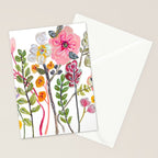 Watercolor Floral Bouquet  Soft  Romantic Art by Karen Fields Stationery Card Gallery Image 2