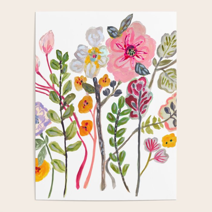 Watercolor Floral Bouquet  Soft  Romantic Art by Karen Fields Poster Gallery Image 4