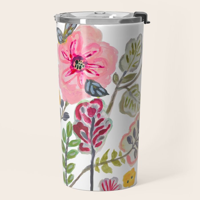 Watercolor Floral Bouquet  Soft  Romantic Art by Karen Fields Travel Mug Gallery Image 2