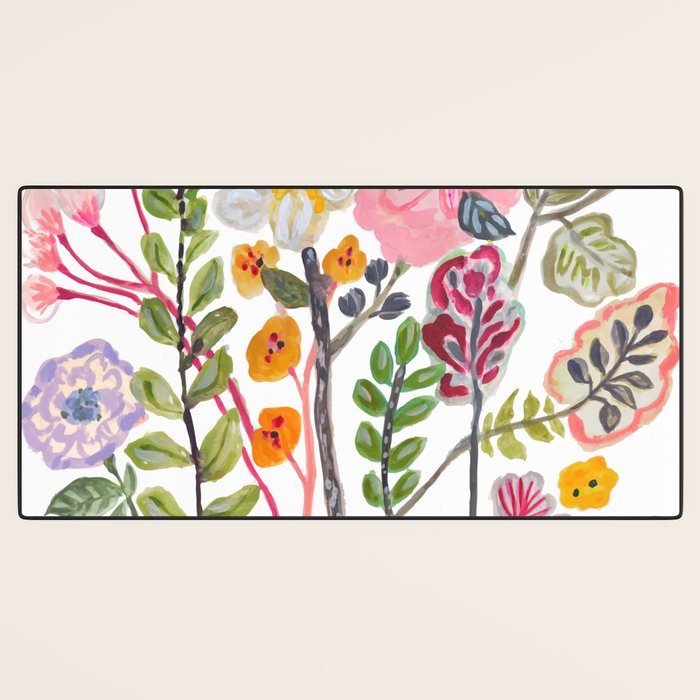 Watercolor Floral Bouquet  Soft  Romantic Art by Karen Fields Desk Mat Gallery Image 3