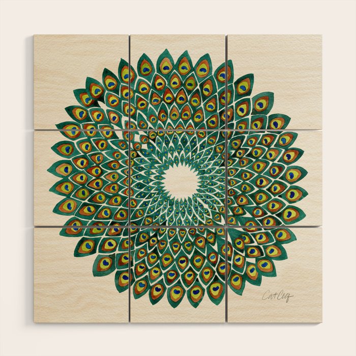 Peacock Mandala Wood Wall Art Gallery Image 1