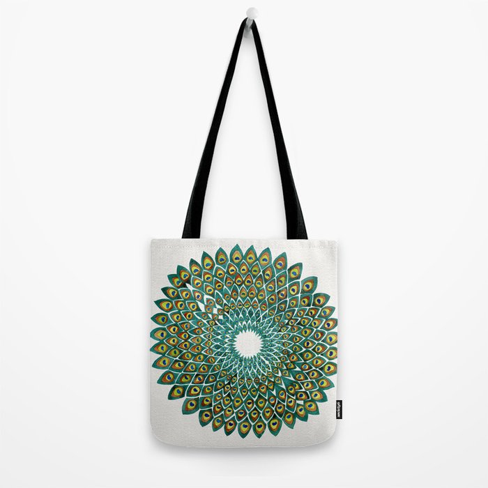 Peacock Mandala Tote Bag Gallery Image 2