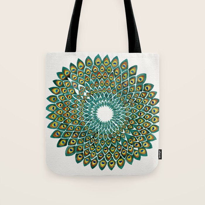 Peacock Mandala Tote Bag Gallery Image 1