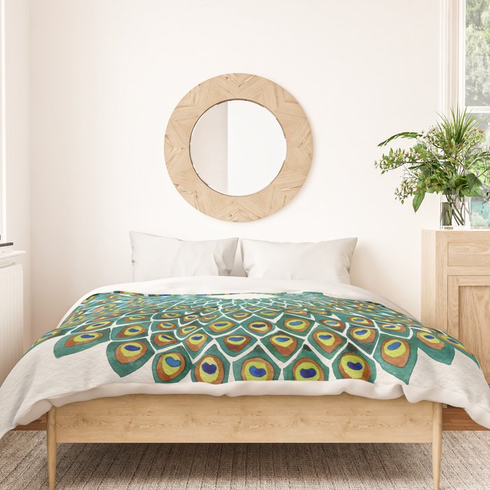 Peacock Mandala Duvet Cover Gallery Image 3