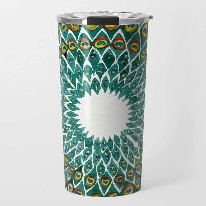 Peacock Mandala Travel Mug Gallery Image 1