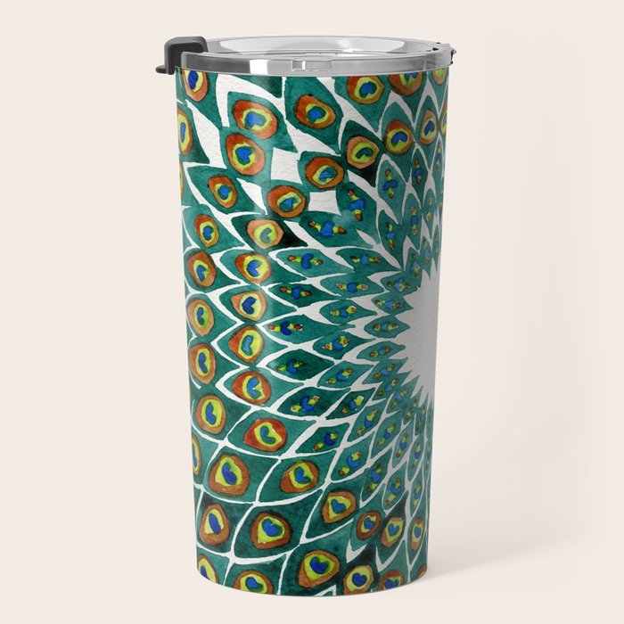 Peacock Mandala Travel Mug Gallery Image 3