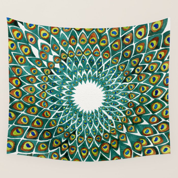 Peacock Mandala Wall Tapestry Gallery Image 4