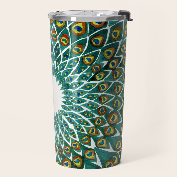 Peacock Mandala Travel Mug Gallery Image 2