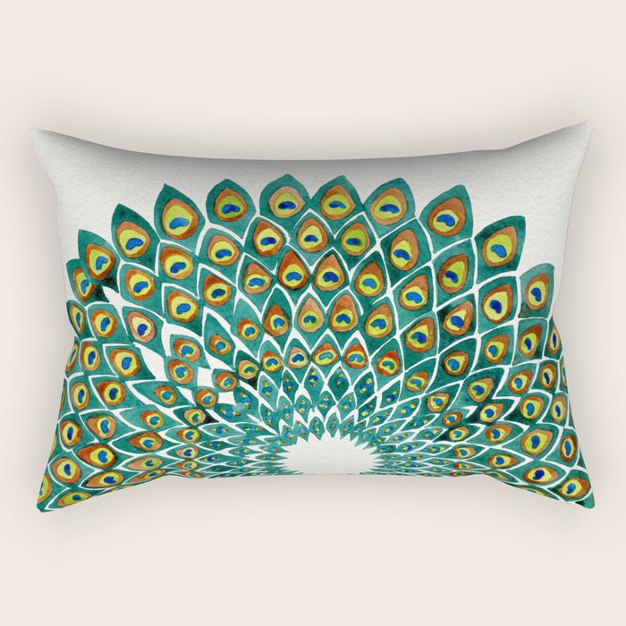 Peacock Mandala Rectangular Pillow Gallery Image 2