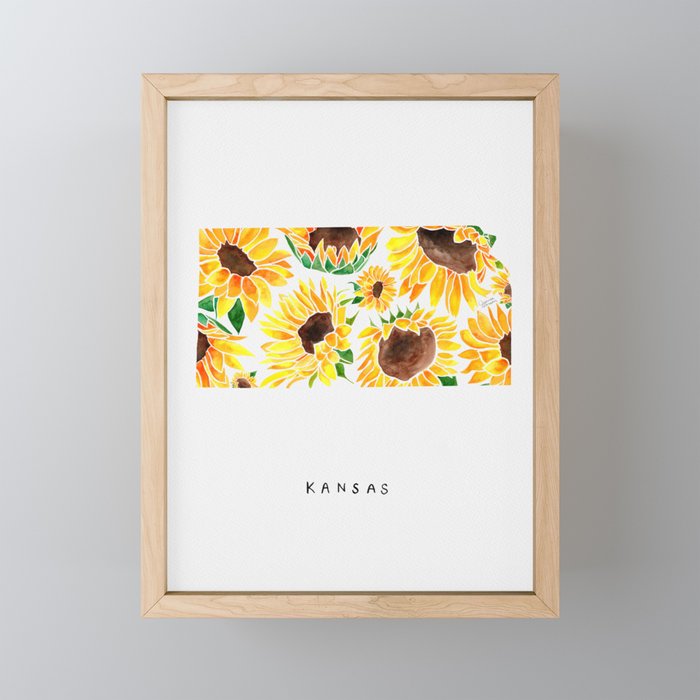 Kansas State Sunflowers Mini Art Print Gallery Image 1