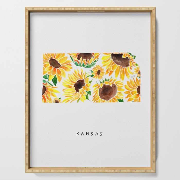 Kansas State Sunflowers Serving Tray Gallery Image 1