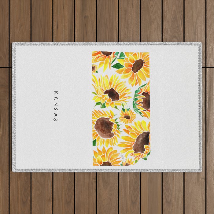 Kansas State Sunflowers Outdoor Rug Gallery Image 1