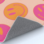 Retro Groovy Smiley Face Poster - Pink and Orange 90s Vibes Rug Gallery Image 4