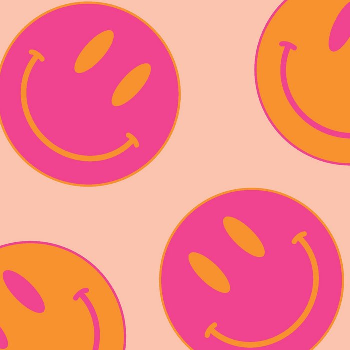 Retro Groovy Smiley Face Poster - Pink and Orange 90s Vibes Coffee Mug Gallery Image 2