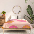 Retro Groovy Smiley Face Poster - Pink and Orange 90s Vibes Comforter Gallery Image 3