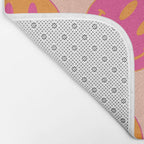 Retro Groovy Smiley Face Poster - Pink and Orange 90s Vibes Bath Mat Gallery Image 2
