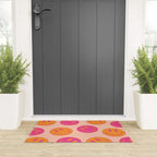 Retro Groovy Smiley Face Poster - Pink and Orange 90s Vibes Welcome Mat Gallery Image 3