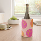 Retro Groovy Smiley Face Poster - Pink and Orange 90s Vibes Wine Chiller Gallery Image 4
