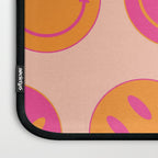 Retro Groovy Smiley Face Poster - Pink and Orange 90s Vibes Laptop Sleeve Gallery Image 3