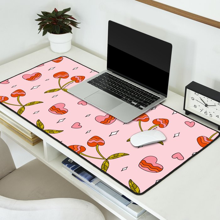 Vintage Cherry Print Desk Mat Gallery Image 2
