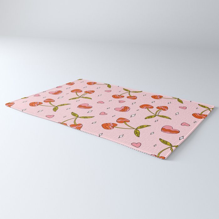 Vintage Cherry Print Rug Gallery Image 3
